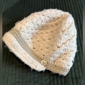 Shred Alert White and Gray Knit Beanie
